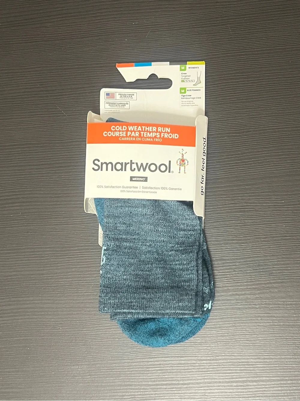 NEW SmartWool Cold Weather Run Socks Size Medium Twilight Blue Crew Wool NWT